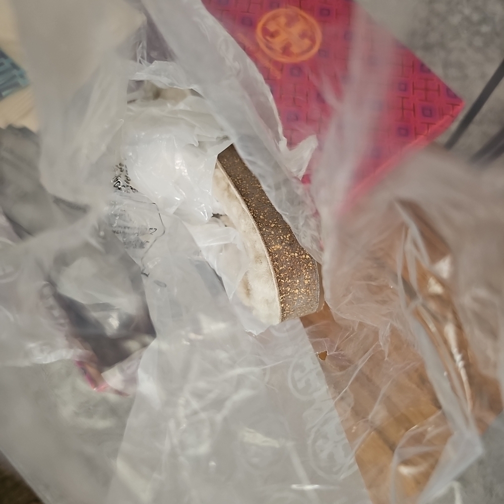 Tory Burch Miller Cloud  Shearling Leather Sandals Thongs Flip Flops 8.5, NIB! - Picture 6 of 6